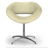 Cadeira Beijo Bege Poltrona Decorativa com Base Giratória - 1