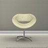 Cadeira Beijo Bege Poltrona Decorativa com Base Giratória - 3