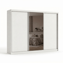 Ver imagem 4 de Guarda-Roupa Grande Casal 3 Portas de Correr com 1 Espelho e 6 Gavetas Lucky Branco