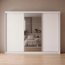 Ver imagem 3 de Guarda-Roupa Grande Casal 3 Portas de Correr com 1 Espelho e 6 Gavetas Lucky Branco