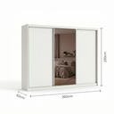 Ver imagem 5 de Guarda-Roupa Grande Casal 3 Portas de Correr com 1 Espelho e 6 Gavetas Lucky Branco