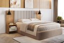 Ver imagem 1 de Painel Cama Box Casal Everest com 2 Mesa de Cabeceira Novo Horizonte Cumaru/Fendi