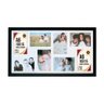 Quadro Painel Multifotos 8 fotos 10x15 Paspatur e Vidro Comum - Preto com Branco - 2