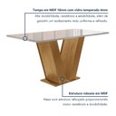 Ver mais imagens de Conjunto Sala de Jantar Mesa Tampo MDF e Vidro 160x80cm com 6 Cadeiras Espanha Yescasa Marrom/Cinamomo/Off White/Cinza
