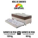 Ver imagem 7 de Bicama Baú Solteirão com Courino Linho Areia 96x203 com Colchão Adorabile Molas Ensacadas Ecoflex