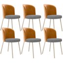 Ver imagem 1 de Kit 6 Cadeiras Sala de Jantar Estofada Gavi Arena L02 Couríssimo Whisky Pied Poule - Lyam Decor