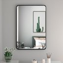 Ver imagem 2 de Espelho Retangular com Moldura Metal Decorativo Sala Hall Parede 70x50 Cm