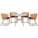 Ver imagem 1 de Mesa com 4 Cadeiras e Noronha Estofado 12 Trama Original Terra Cota