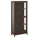 Ver imagem 1 de Cristaleira Porta de Vidro 80cm 1 Gaveta Madeira Maciça Vitalis Café F07 - Mpozenato