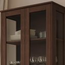 Ver imagem 6 de Cristaleira Porta de Vidro 80cm 1 Gaveta Madeira Maciça Vitalis Café F07 - Mpozenato