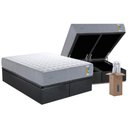 Ver imagem 1 de Cama Box Baú King: Colchão Molas Masterpocket Ensacadas Herval Bumpcore + Base Crc Suede Gray (