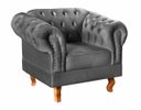 Ver imagem 2 de Kit 2 Poltronas Decorativas Capitonê Chesterfield Dom Pedro - Suede Cinza Grafite