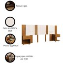 Ver imagem 4 de Cabeceira Sleep Movelove para Cama Casal/queen/king com 2 Criados Cinamomo/off White
