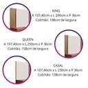 Ver imagem 6 de Cabeceira Sleep Movelove para Cama Casal/queen/king com 2 Criados Cinamomo/off White