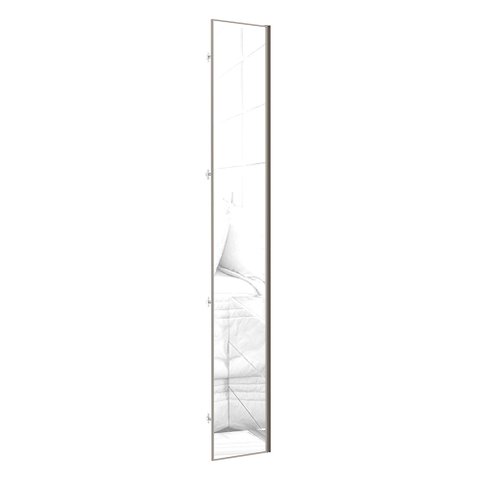 Porta para Roupeiro Closet Canto Diagonal 40cm Puxador Perfil Champagne com Espelho Luciane Móveis