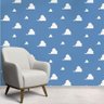 Papel de Parede Infantil Azul com nuvens brancas Mod 079-60x300cm - 3
