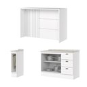Ver imagem 2 de Bancada Ilha Gourmet Amy 2 Portas 2 Gavetas MDF 145,5cm Branco e Calçado Casa 812