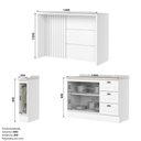 Ver imagem 4 de Bancada Ilha Gourmet Amy 2 Portas 2 Gavetas MDF 145,5cm Branco e Calçado Casa 812