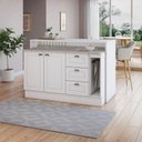 Ver imagem 1 de Bancada Ilha Gourmet Amy 2 Portas 2 Gavetas MDF 145,5cm Branco e Calçado Casa 812