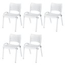 Ver imagem 2 de Cadeira Iso Base Branco Escola, Escritório Branco Kit 5 Un