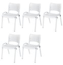 Ver imagem 2 de Cadeira Iso Base Branco Escola, Escritório Branco Kit 5 Un