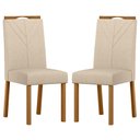 Ver imagem 1 de Cadeira para Mesa de Jantar Anitta Kit 2 Peças Ype Linho Palha – New Ceval
