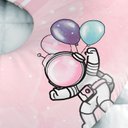 Ver imagem 4 de Almofada de Amamentação Travesseiro Astronauta Rosa Menina