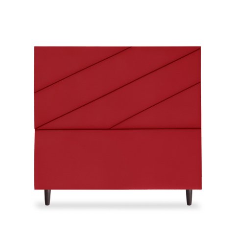 Cabeceira Estofada Queen Cristal 160cm Suede Vermelho