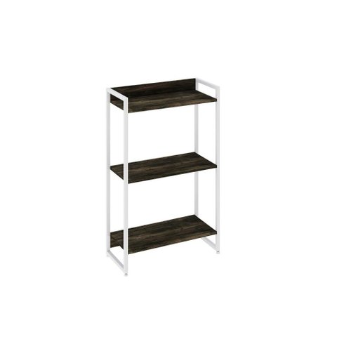 Estante Dynamica 60x30x104cm c/03 Prateleiras Carvalho Dark / Est.Branca