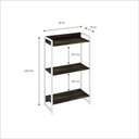 Ver imagem 5 de Estante Dynamica 60x30x104cm c/03 Prateleiras Carvalho Dark / Est.Branca