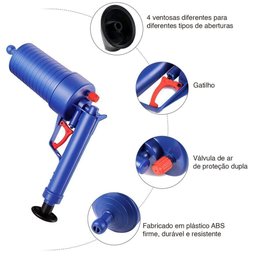 Desentupidor Manual Lorben Pistola Alta Pressão Vaso Sanitário Pia Ralo Gt6229 - 3