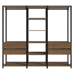 Guarda-roupa Closet Modulado Valencia 4 Gavetas 199cm Rustic/preto Madesa 02 - 9