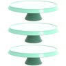 Kit 3 Bases Porta Bolos Verde Menta 30cm com Pé Bubble Suporte para Tortas Doces Crippa - 1