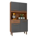 Ver imagem 1 de Armario de Cozinha Kit Uruguai 91 cm 4 Portas e 1 Gaveta Freijo-Chumbo