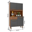 Ver imagem 4 de Armario de Cozinha Kit Uruguai 91 cm 4 Portas e 1 Gaveta Freijo-Chumbo