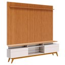 Ver imagem 1 de Rack Bancada Classic 2 Gavetas com Nicho e Painel para TV Suspenso Ripado Loft 2.2 Off White Nature 