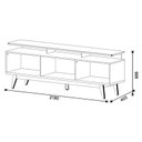 Ver imagem 2 de Rack Bancada Classic 2 Gavetas com Nicho e Painel para TV Suspenso Ripado Loft 2.2 Off White Nature 