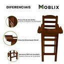 Ver imagem 3 de Banqueta Alta Cadeira de Alimentação Bebe Infantil Madeira Maciça Imbuia