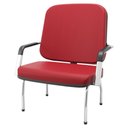 Ver imagem 5 de Cadeira de Escritório Recepção com Braço Fixa Cromada Magno P03 Vinil Vermelho - Lyam Decor