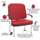 Ver imagem 2 de Cadeira de Escritório Recepção com Braço Fixa Cromada Magno P03 Vinil Vermelho - Lyam Decor