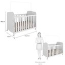 Ver imagem 2 de Quarto De Bebê Completo Com Guarda-Roupa Cômoda Junior New E Berço Uli New Móveis Peroba Branco