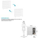 Ver imagem 4 de Quarto De Bebê Completo Com Guarda-Roupa Cômoda Junior New E Berço Uli New Móveis Peroba Branco