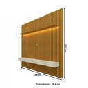 Ver imagem 3 de Painel para TV até 85 Polegadas Sole Ripado 2 Gavetas 100% MDF com LED Naturale/Off White - Pnr Móve