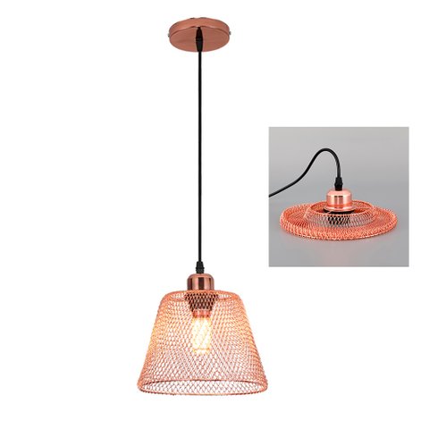 Lustre Abajur Pendente Cupula Casa Copa Quarto Sala Iluminaçao Metal Aramado Lampada Luz Teto Decora