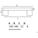 Ver imagem 5 de Puxador Liveri IL 950 - Preto - 224MM