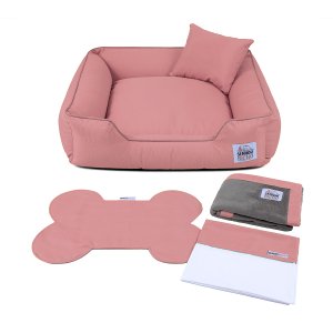 Enxoval Cama de Cachorro Impermeável com Zíper Pandora - Gg - Rose