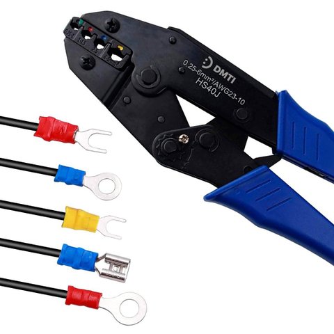 Dmti Alicate de Crimpar Terminal Pré e Isolado 0,25 a 6mm