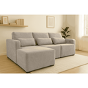 Ver imagem 3 de Sofá Baroni Tecido Linho com Chaisse Lado esquerdo e conjunto de Almofadas Soltas | De Casa Décor e