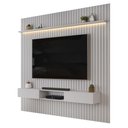 Ver imagem 2 de Painel Trento 250 Ripado com Bancada com LED com Mesa de Centro Lina e Cleia Bali Bali Dj-Móveis