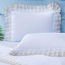 Ver mais imagens de Cobre Leito + Jogo de Cama 7 Peças Queen Percal 200 Fios Mistral 100% Algodão - Branco